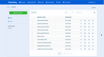 Tela de sistema para psicopedagogos - PsiquEasy